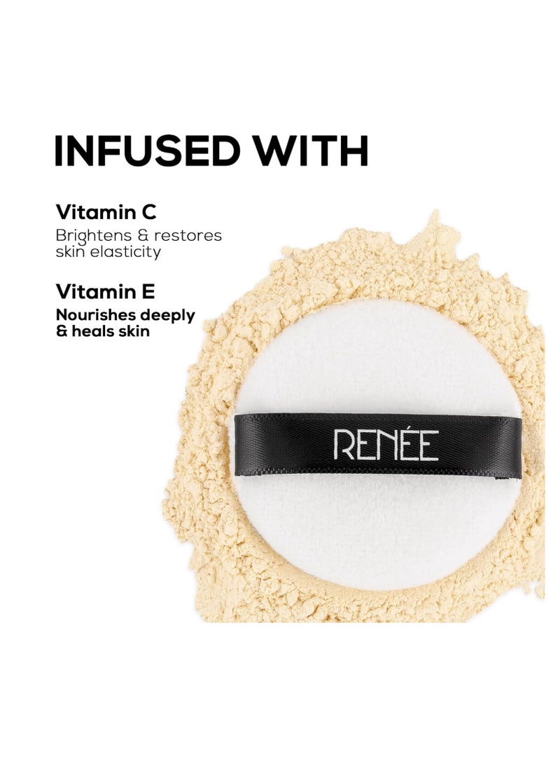 RENEE PRO Banana Loose Powder Medium Beige Sets Makeup Extended Wear anControls Shine Long Lasting  Lightweight and Blendable Vitamin C and E Infused Formula for Flawless Mattified Skin 10 Gm