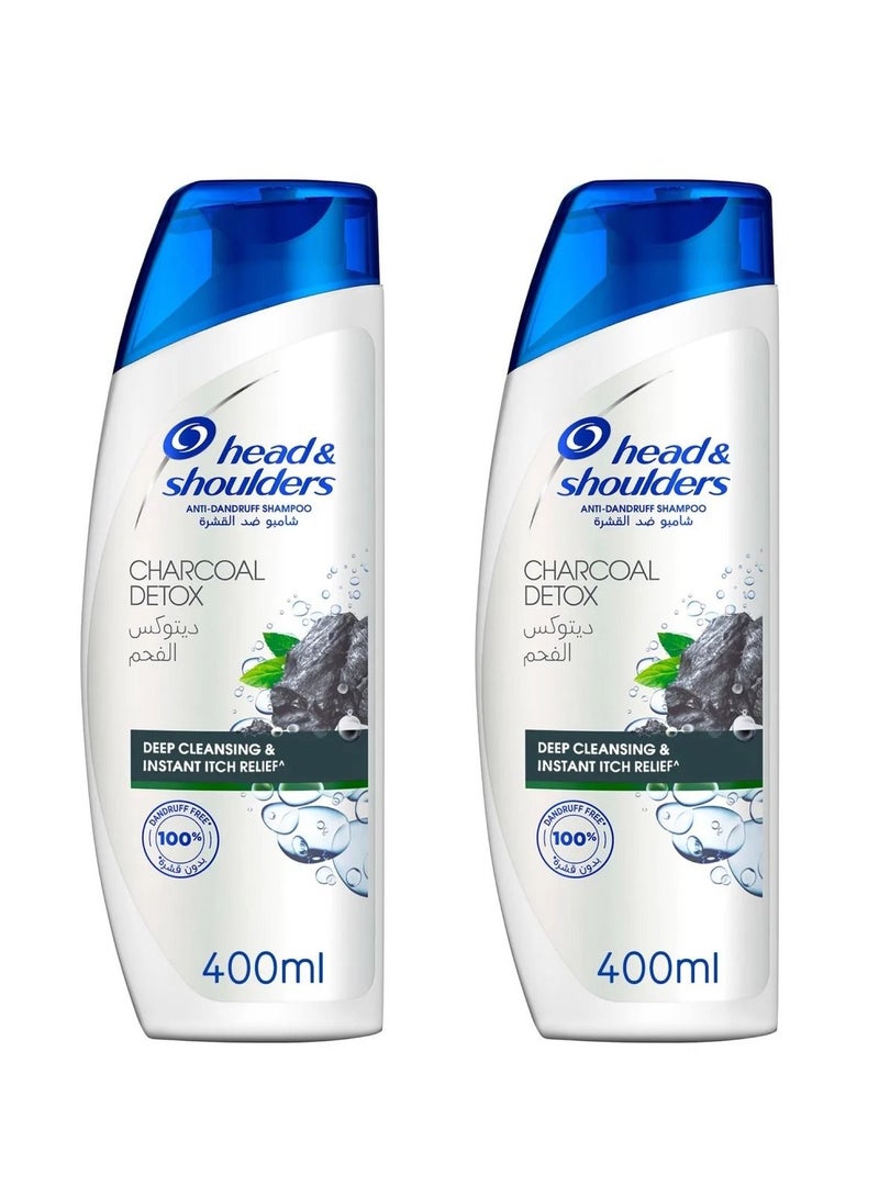 Charcoal Detox Anti-Dandruff Shampoo 400ml pack of 2