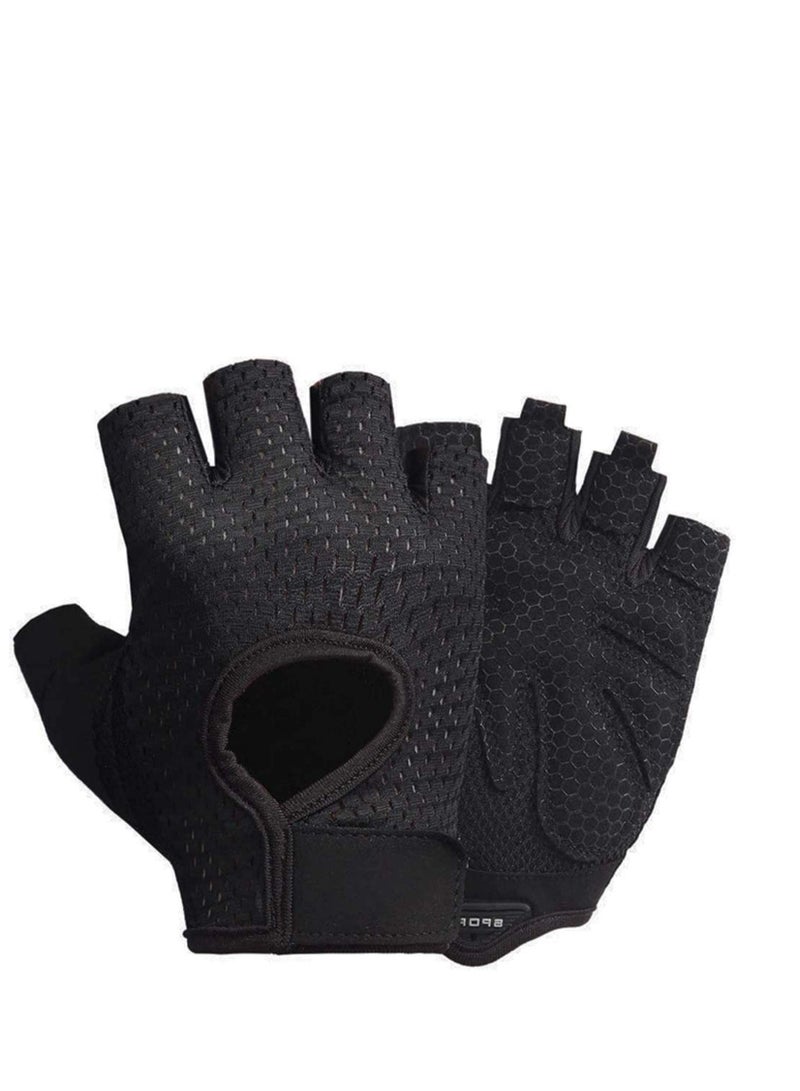 Anti Slip Shock Absorbing Padded Breathable Half Finger Short Sports Cycling Gloves for Men Women