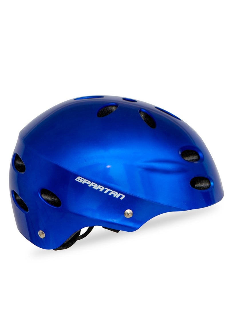 Spartan Multi-Sport Helmet | Superior Ventilation, Safety, and Lightweight Design | Ideal for Skateboarding, Cycling, Roller Skating, and Scooters | Bicycle Helmet - Blue