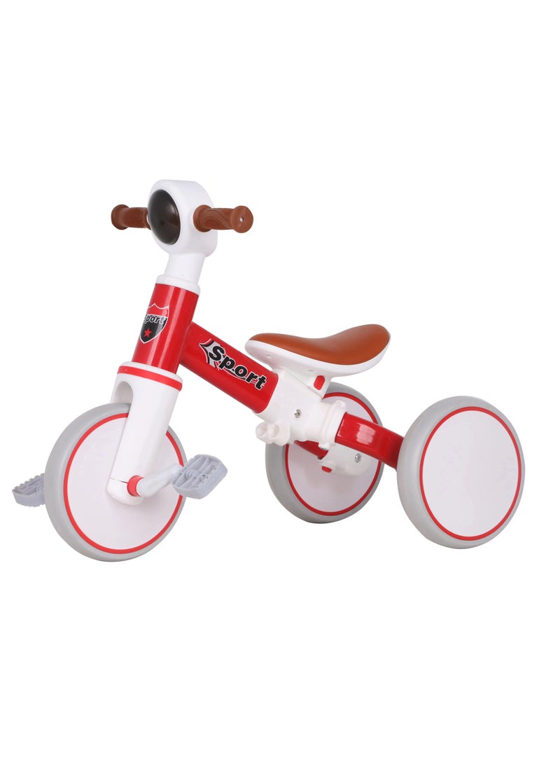 Bicycle Three in One Children's Tricycle Suitable For 1-4 Years Old, Tricycle With Detachable Pedals, Baby Balance Bicycle Three in One Children's Riding Toys, Gifts And Toys For Boys And Girls (red)