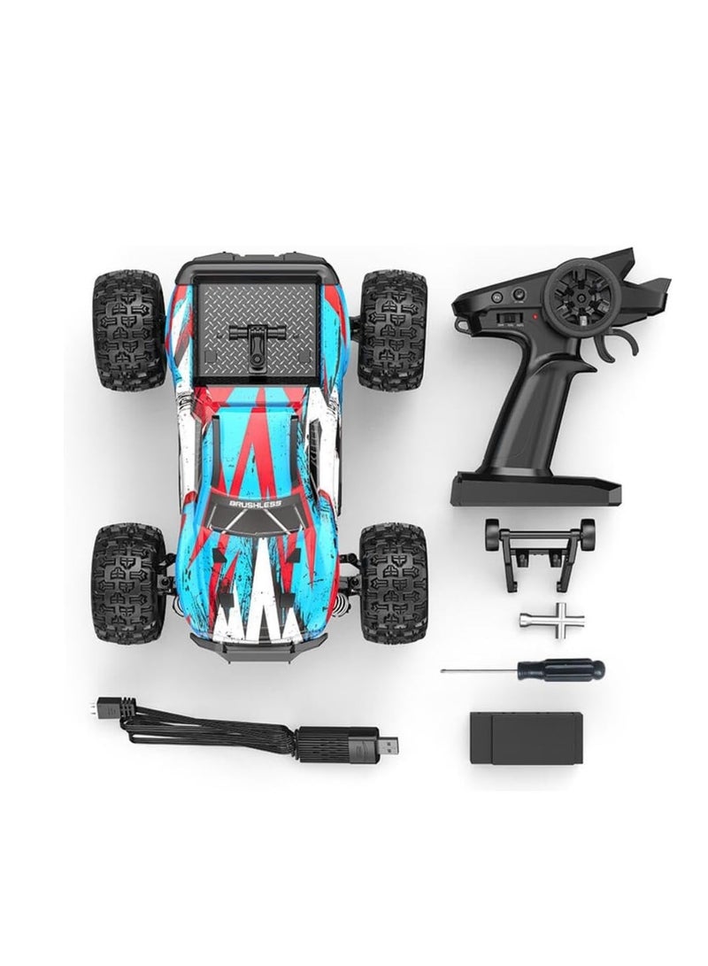 MJX Hyper GO 16208 Brushless Rc Hobby Gradetruck 1:16 Scale Radio Controlled Off-Roader Electronic Monster Rtr All Terrain-Blue