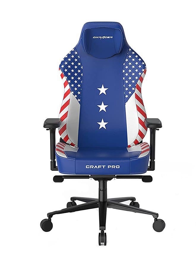 DXRacer Craft Pro Dream Team Gaming Chair, Extra Wide And Thick Seat Cushion, Adjustable Armrests, Anti-Pinch Hand Protective Cover, Memory Foam Headrest - Blue & White
