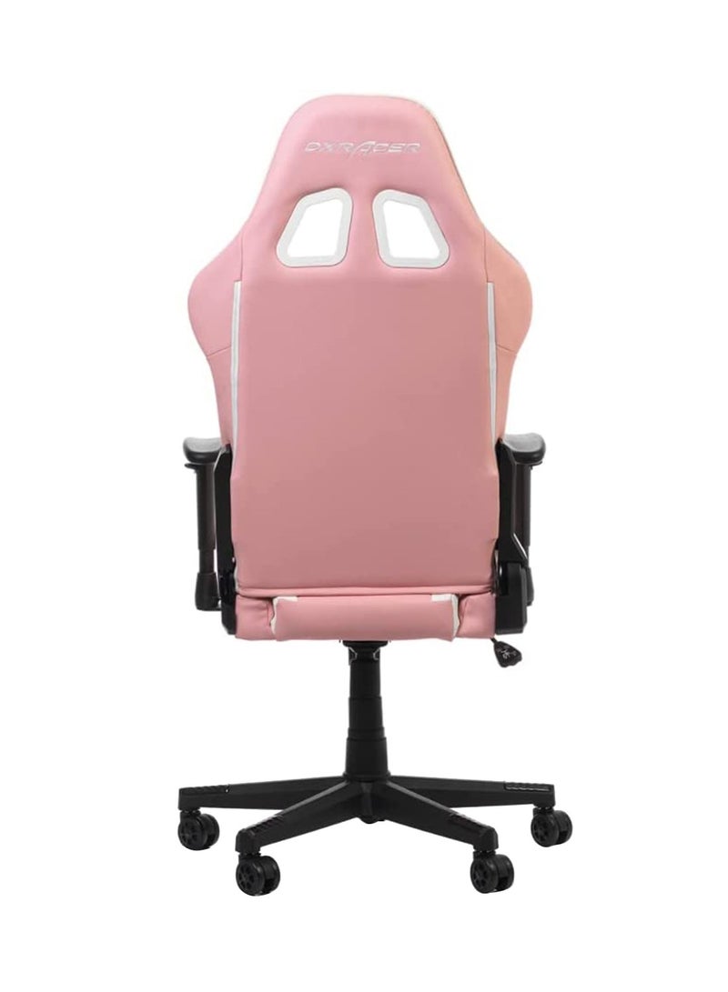 Prince Series P132 Gaming Chair - Ergonomic Design with 1D Adjustable Armrests, Soft Surface Upholstery, High-Quality Materials, Customizable Recline, Sturdy Metal Base, Smooth-Rolling Casters, Pink and White | GC-P132-PW-F2