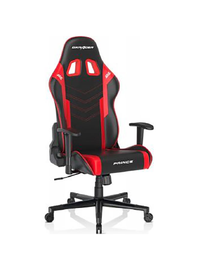 DXRacer Prince Series Gaming Chair, Premium PVC Leather Racing Style Office Computer Seat Recliner with Ergonomic Headrest and Lumbar Support, Standard, Black/Red