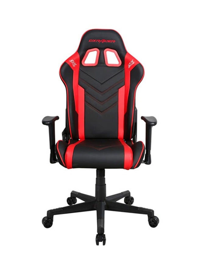 DXRacer Prince Series Gaming Chair, Premium PVC Leather Racing Style Office Computer Seat Recliner with Ergonomic Headrest and Lumbar Support, Standard, Black/Red