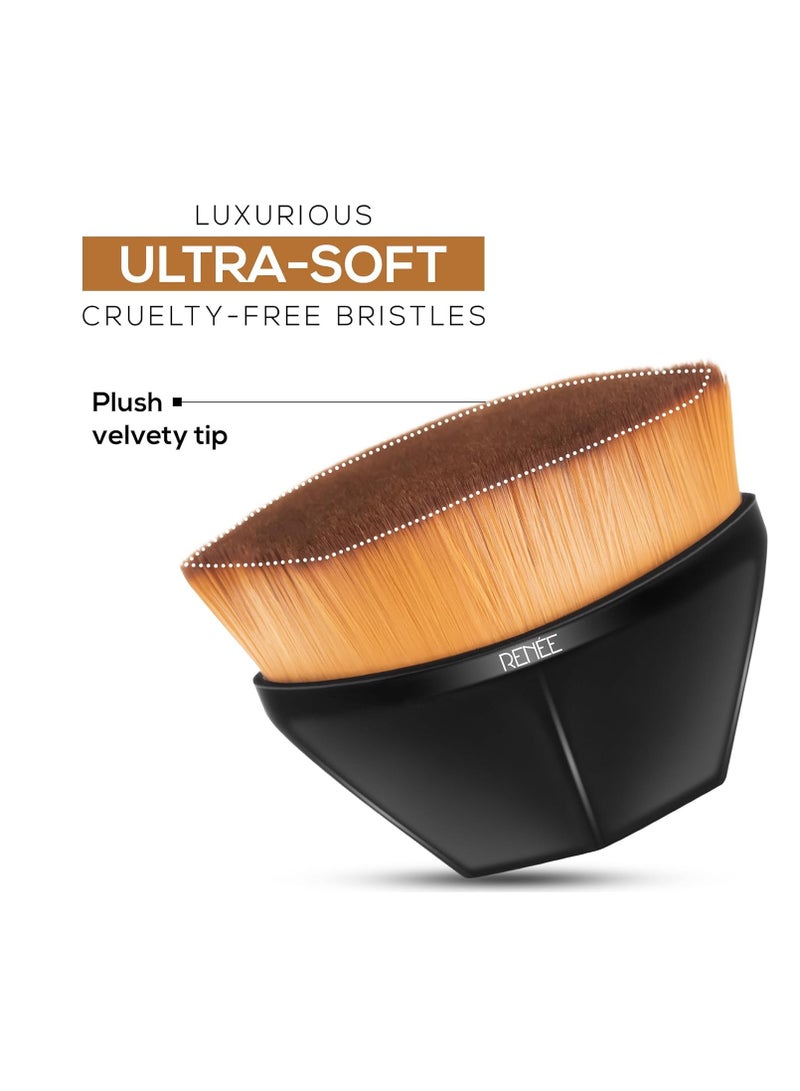 RENEE Kabuki Ultra soft Brush  Black  Ideal for Powder and Liquid Makeup  Ensures Quick and Even Application With Cruelty free Bristles  Travel friendly and Perfect for on the go Makeup Revolution