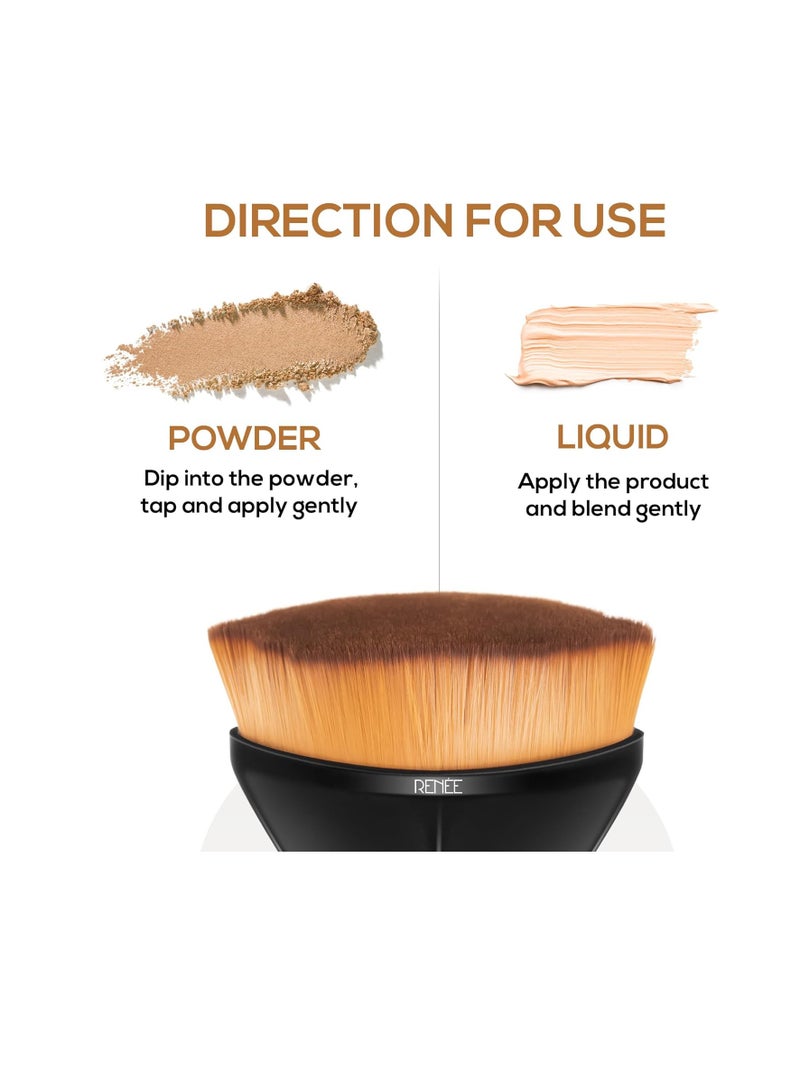 RENEE Kabuki Ultra soft Brush  Black  Ideal for Powder and Liquid Makeup  Ensures Quick and Even Application With Cruelty free Bristles  Travel friendly and Perfect for on the go Makeup Revolution
