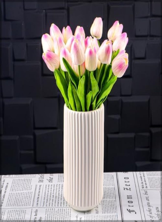Yatai Elegant Flower Vase, Premium Quality Ceramic Vase, Simple Modern Artisan Crafted Vase For Flowers, Versatile And Stylish Vases For Decor, White
