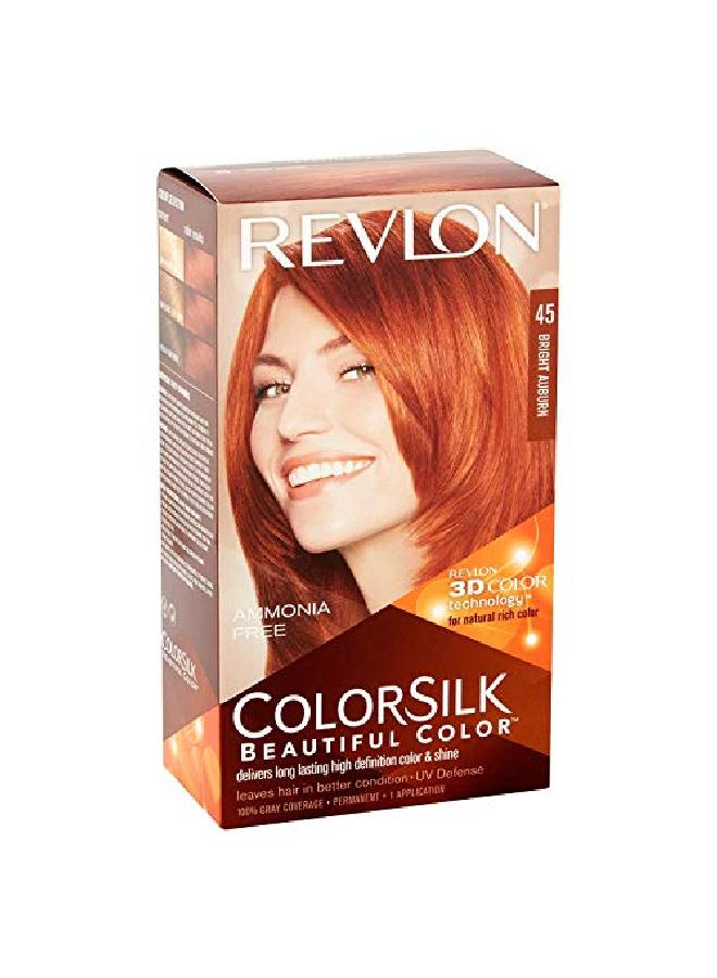 UHC2441 ColorSilk Beautiful Color no.45 Bright Auburn by for Unisex 1 Application Hair Color