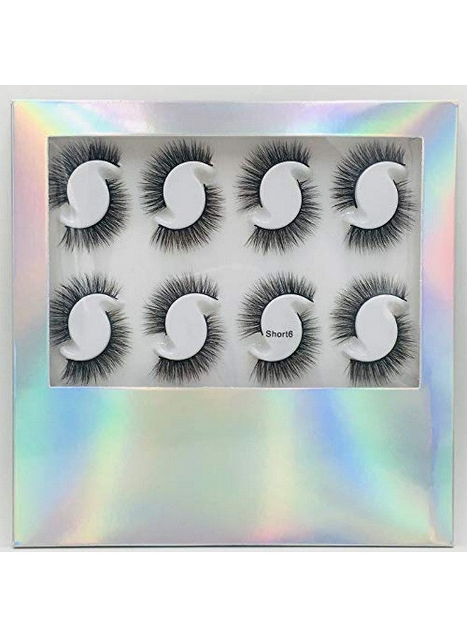 New 12 Pairs 3D Handmade Fake Eyelashes Natural Short Thick Daily Makeup Thick Cross Eyelashes Eye Mink Lashes (Short6)