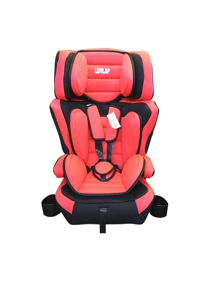 Luvlap - 3 In 1 Child Car Seat With Foldable Cup Holder, Red