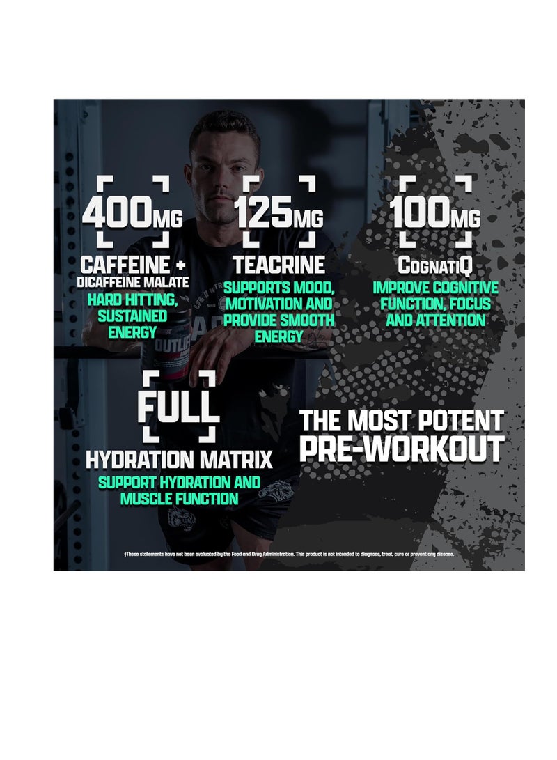 Outlift Amped Max Dosed Pre Workout  Sucker Punch Flavour 22 Serv 434G