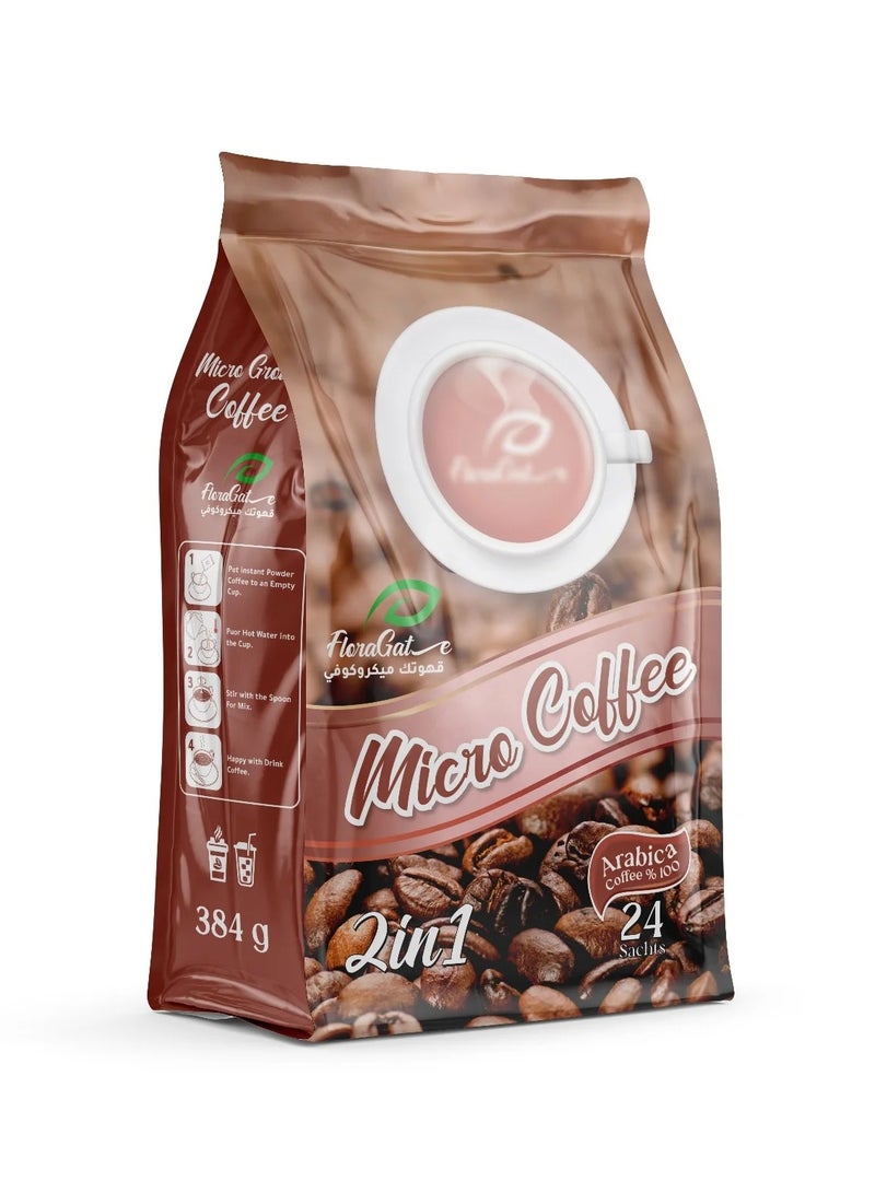Floragate Micro Coffee 2 in 1 Stick Pack of 24  with out sweetener