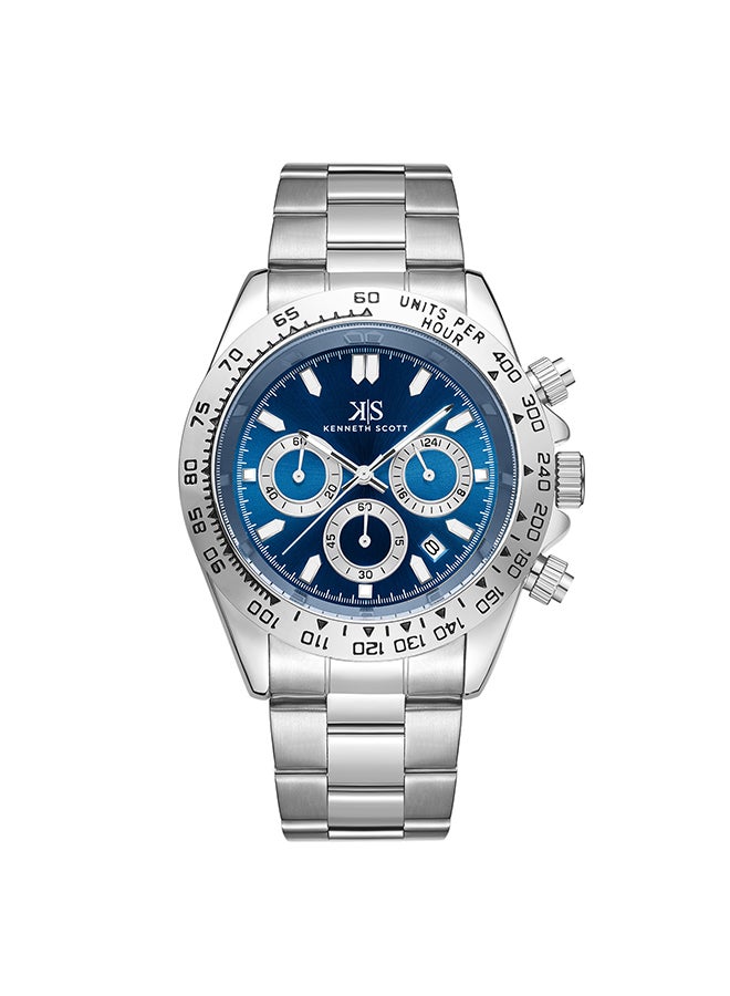 Men's Analog Round Shape Stainless Steel Wrist Watch K23123-SBSL - 43 Mm