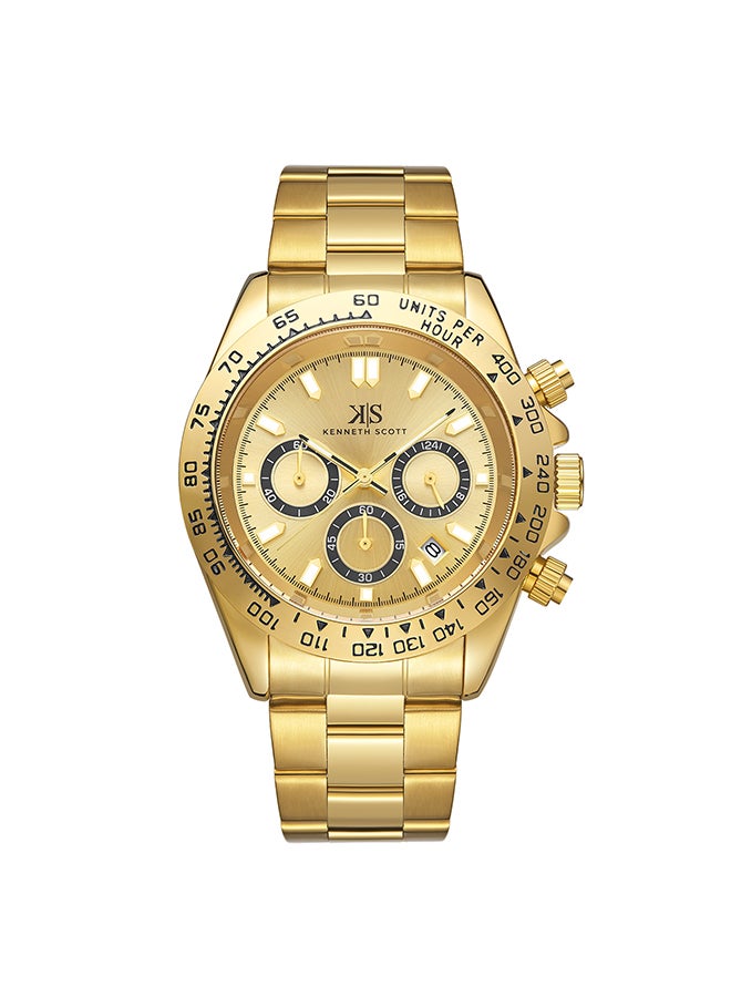 Men's Analog Round Shape Stainless Steel Wrist Watch K23123-GBGC - 43 Mm