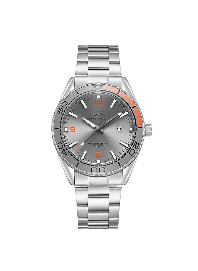 Men's Analog Tonneau Shape Stainless Steel Wrist Watch K23024-SBSS - 44 Mm