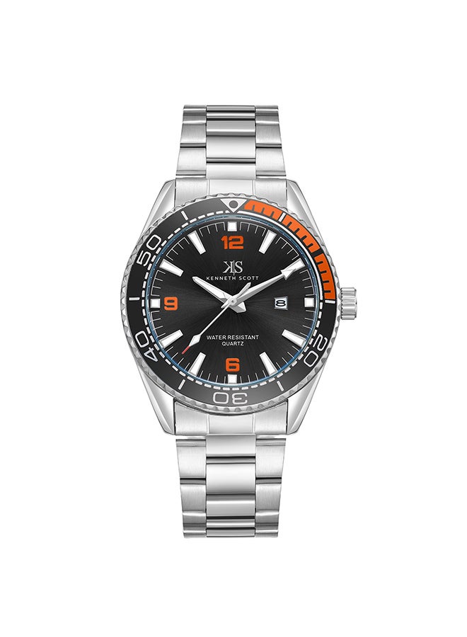 Men's Analog Tonneau Shape Stainless Steel Wrist Watch K23024-SBSB - 44 Mm