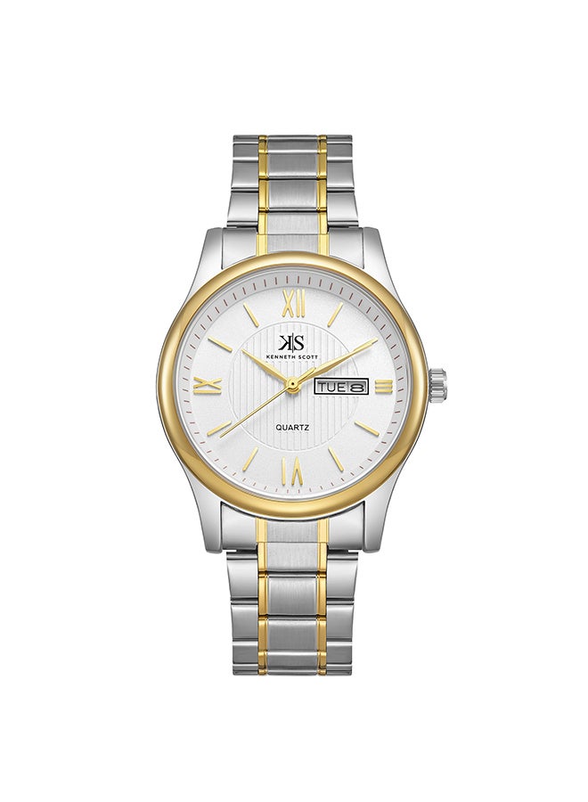 Men's Analog Round Shape Stainless Steel Wrist Watch K23029-TBTW - 38 Mm