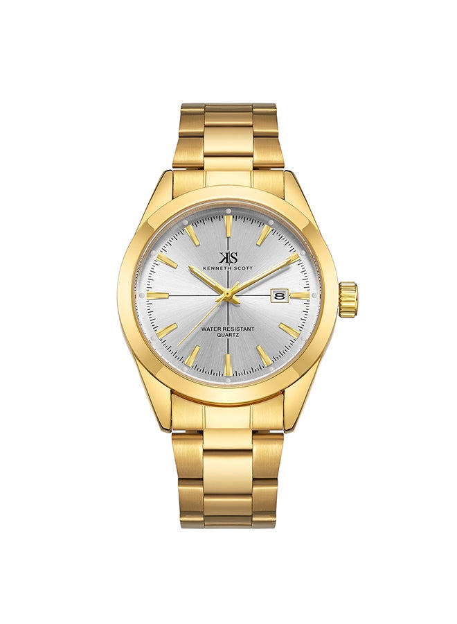Men's Analog Tonneau Shape Stainless Steel Wrist Watch K23025-GBGW - 40 Mm