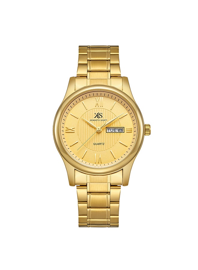 Men's Analog Round Shape Stainless Steel Wrist Watch K23029-GBGC - 38 Mm