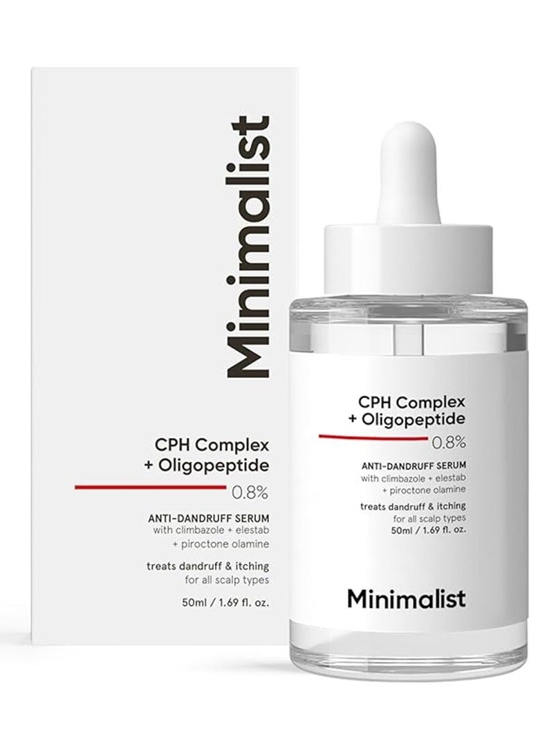 Minimalist Anti-Dandruff Hair Serum for Scalp  Pre Shampoo Treatment with CPH Complex & Oligopeptide 0.8%  With Elestab Advanced Anti Dandruff Molecule  For Women & Men  50ml