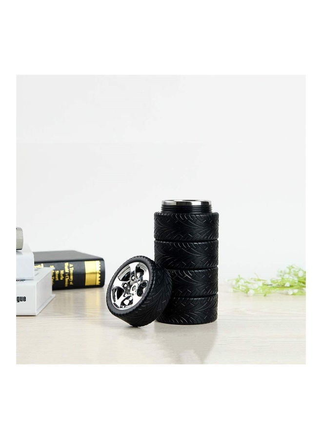 Tire Styling Stainless Steel Inner Tube Thermos With Lid Black/Silver 325ml