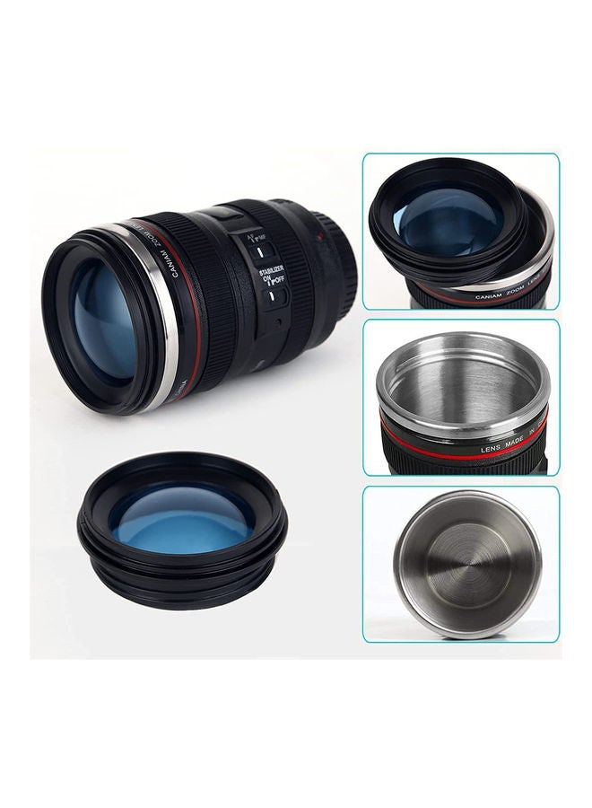 Camera Lens Design Stainless Steel Thermos With Lid Black/Silver/White 200ml