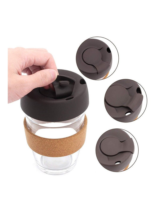 Reusable Coffee Travel Mug With Lid Clear/Brown/Black 300ml