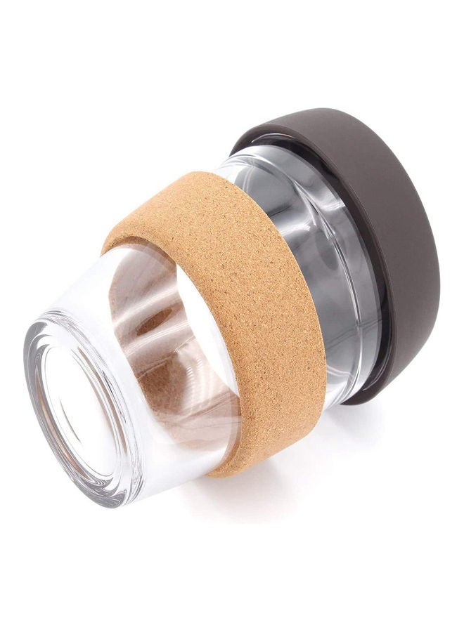 Reusable Coffee Travel Mug With Lid Clear/Brown/Black 300ml