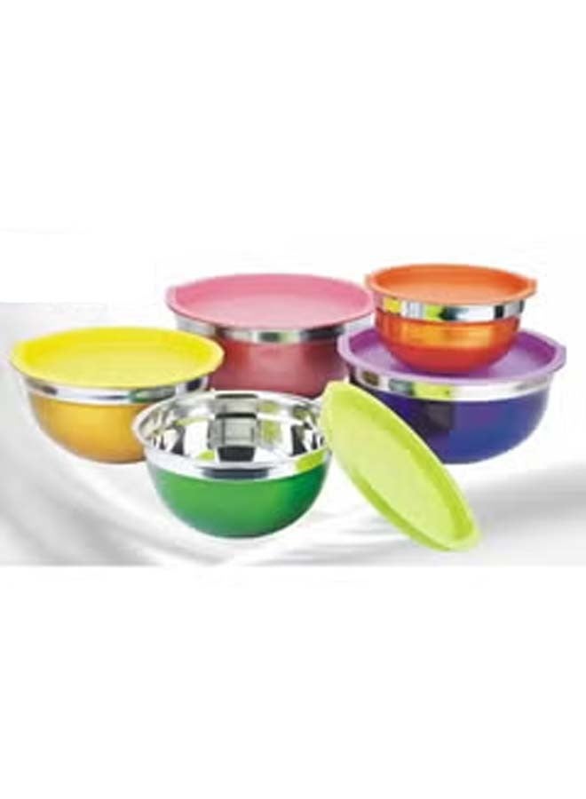 salad bowl 5 pieces with multi-colored lid