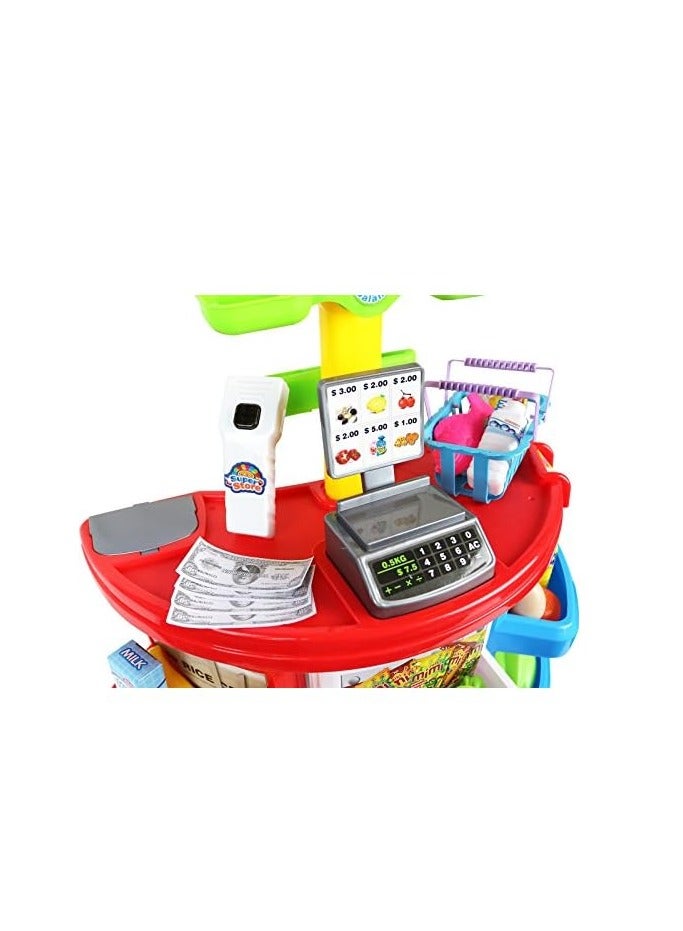 Kids Play Set Mini Super Store Market - Marvelous Market, Pretend Play Cash Register with 32 Play Food Pieces and Accessories, Officially Licensed Kids Toys for Ages 3 Up by Just Play