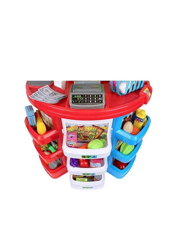 Kids Play Set Mini Super Store Market - Marvelous Market, Pretend Play Cash Register with 32 Play Food Pieces and Accessories, Officially Licensed Kids Toys for Ages 3 Up by Just Play