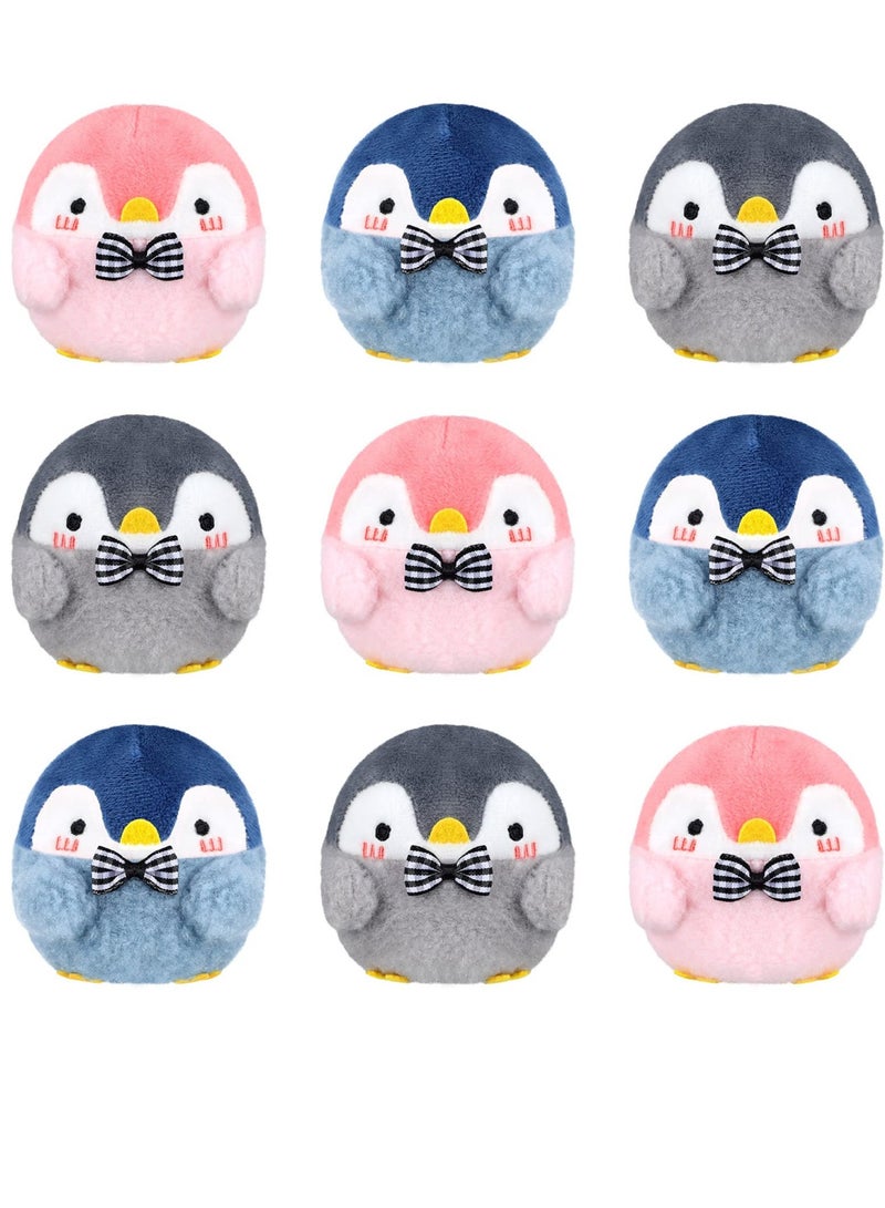 9 PCS Penguin Stuffed Plush Toys with Keychain, Hanging Penguin Toys Penguin Party Decorations, Suitable for Girl Boy Penguin Pendant Party Favor Gift (4.3 Inch）