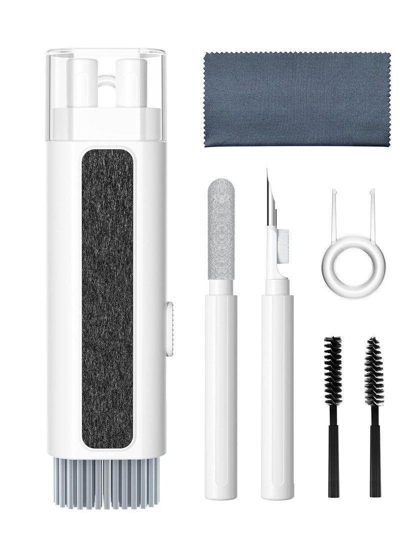 8 in 1 Cleaner Kit, Multi-Function Electronic Cleaner Kit, Keyboard Cleaner Kit with Brush, for Earbud, Phone, Bluetooth, iPad, Earphones, Computer, Camera (White)