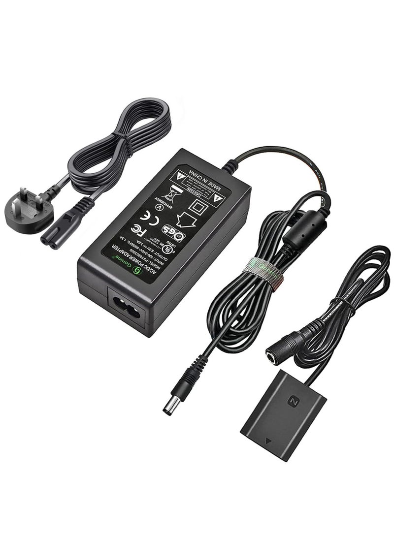 NP-FZ100 Dummy Battery Kit Power Supply AC Adapter Kit for Sony Alpha A6600, FX3, A7 III, A7R3, A7R IV, A7S III, A9, A9R, A9S, A7C, A1 Cameras, Replaces BC-QZ1 Battery