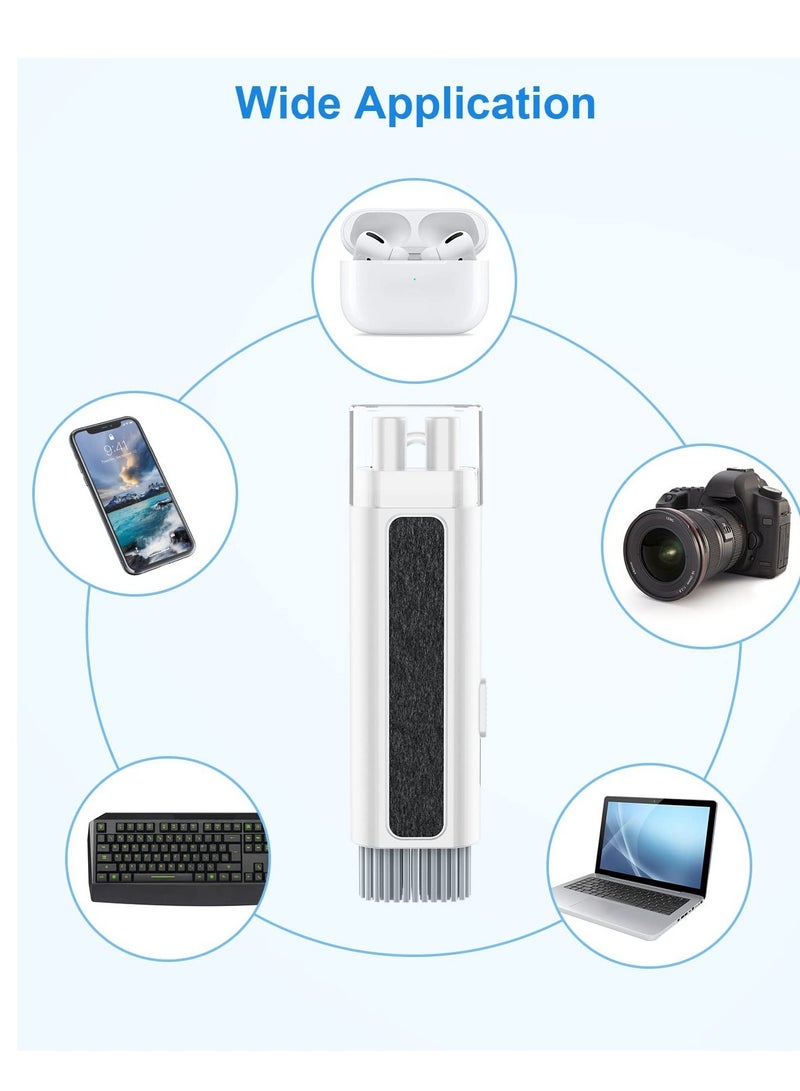8 in 1 Cleaner Kit, Multi-Function Electronic Cleaner Kit, Keyboard Cleaner Kit with Brush, for Earbud, Phone, Bluetooth, iPad, Earphones, Computer, Camera (White)