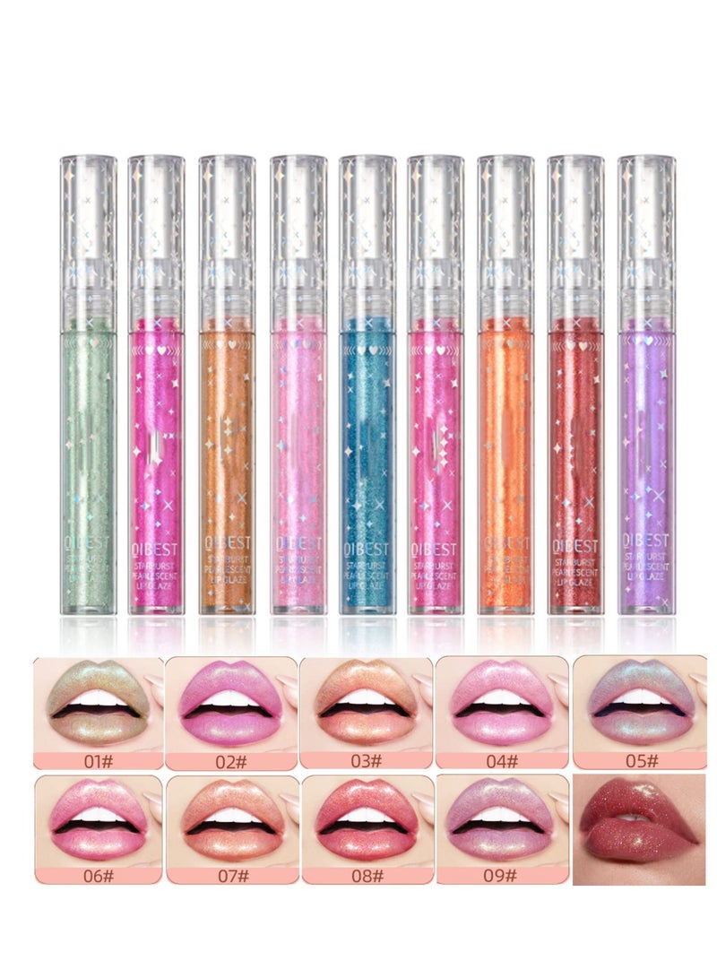 9 Colors Glitter Liquid Lipsticks, Waterproof Long Lasting Non-Stick Cup Liquid, Matte Moisturizing Liquid Lipsticks, Suitable for Women Beauty Cosmetics Makeup