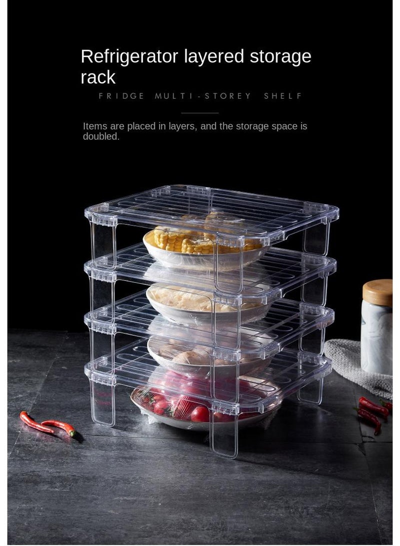 Stackable Refrigerator Tiered Shelf Clear