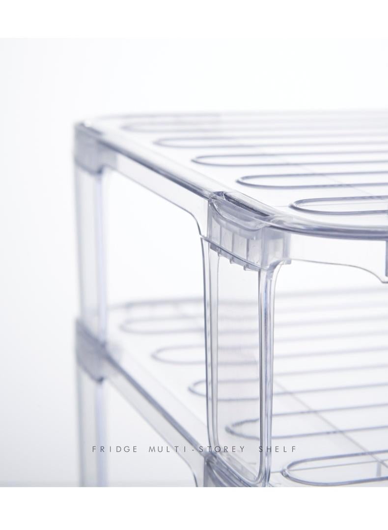 Stackable Refrigerator Tiered Shelf Clear
