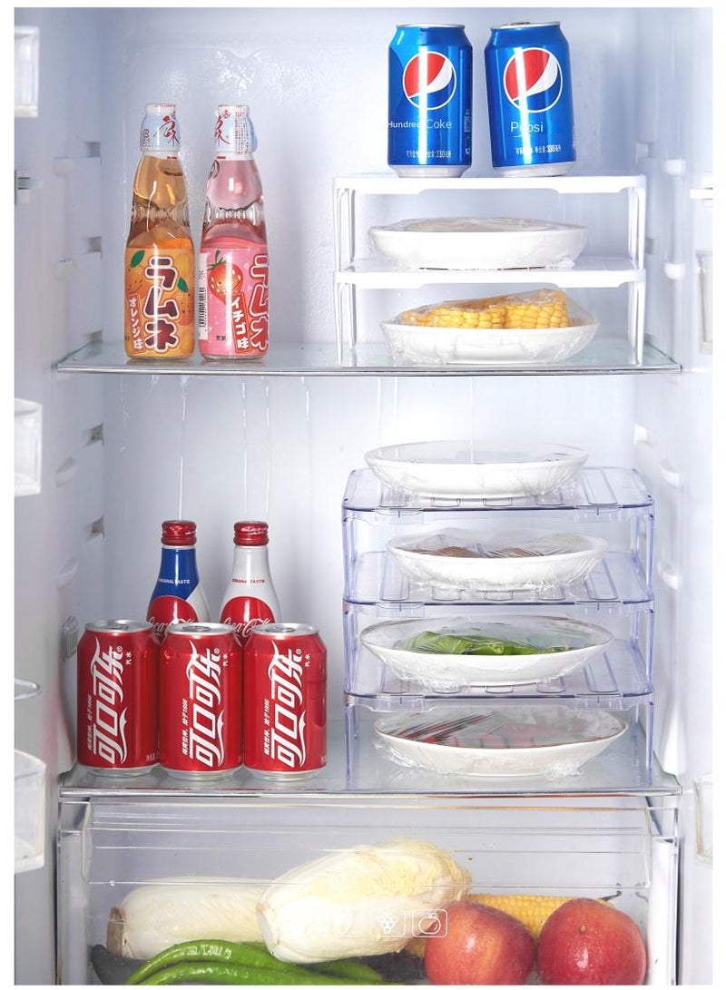 Stackable Refrigerator Tiered Shelf Clear