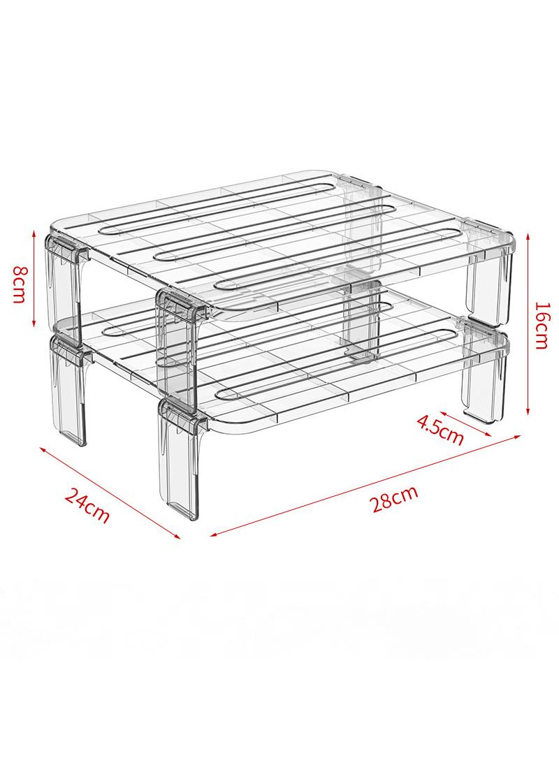 Stackable Refrigerator Tiered Shelf Clear
