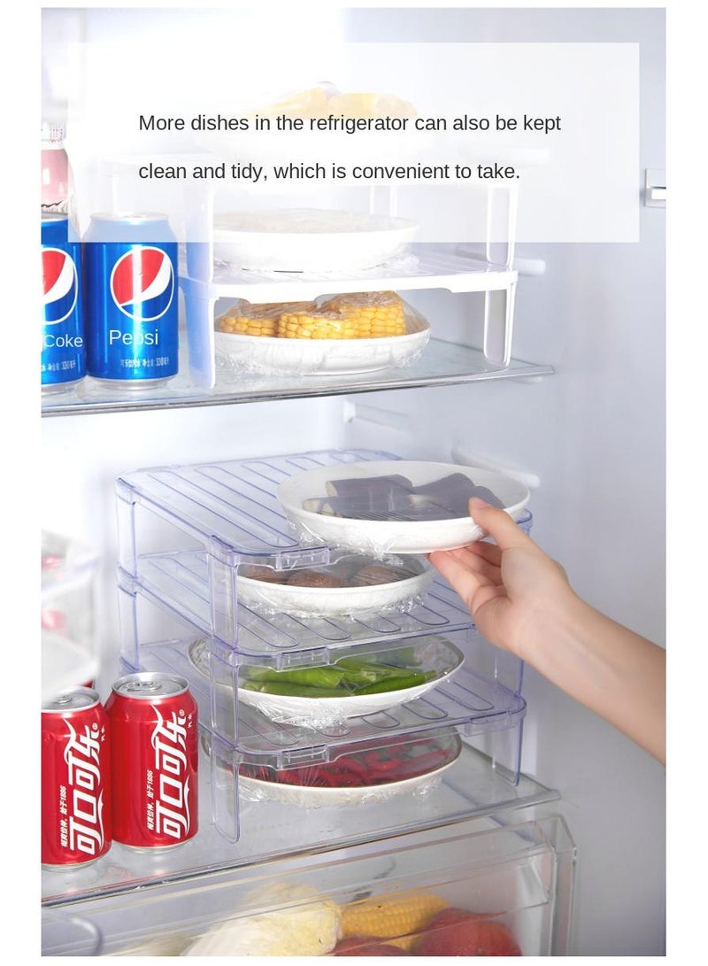 Stackable Refrigerator Tiered Shelf Clear