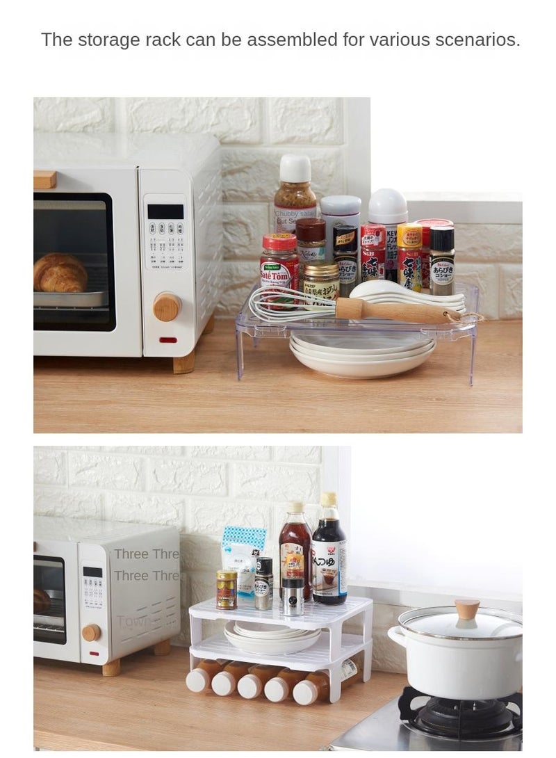 Stackable Refrigerator Tiered Shelf Clear