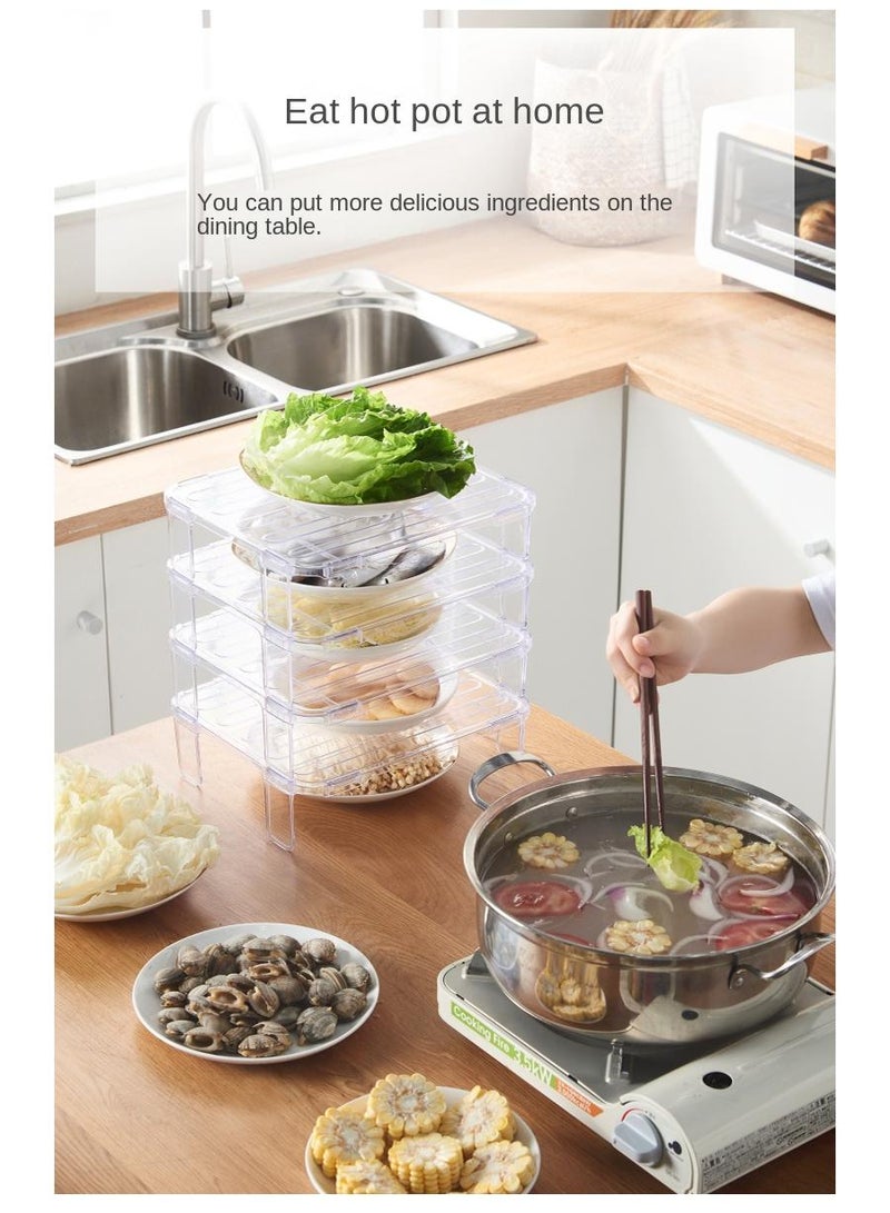 Stackable Refrigerator Tiered Shelf Clear