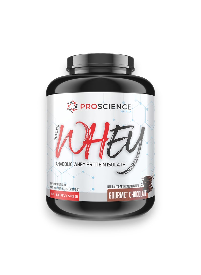 100% Whey Protein, Anabolic Whey Protein Isolate, Gourmet Chocolate Flavour, 5 Lb