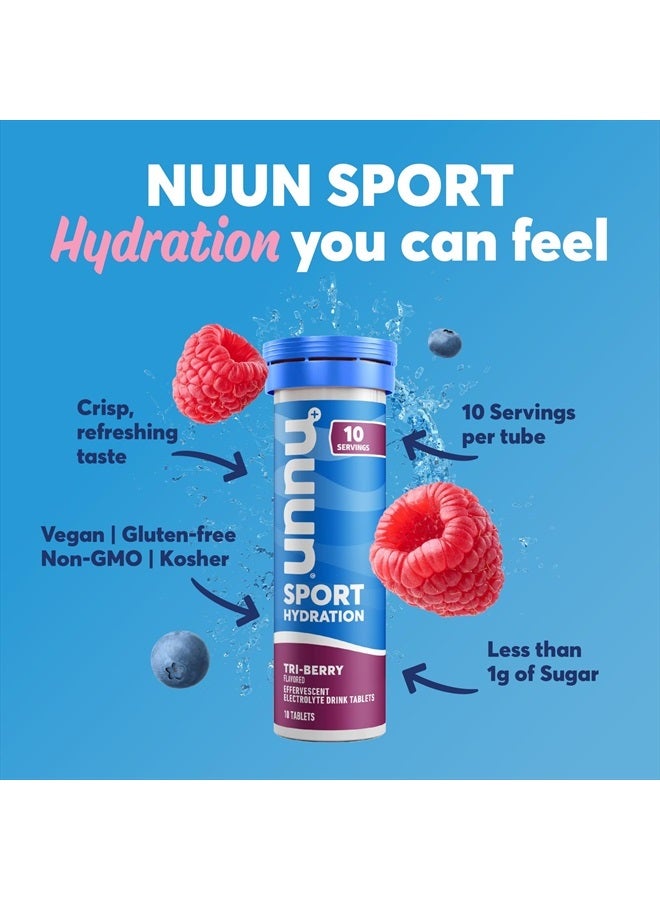 Sport Electrolyte Tablets for Proactive Hydration, Tri Berry, 8 Pack (80 Servings)