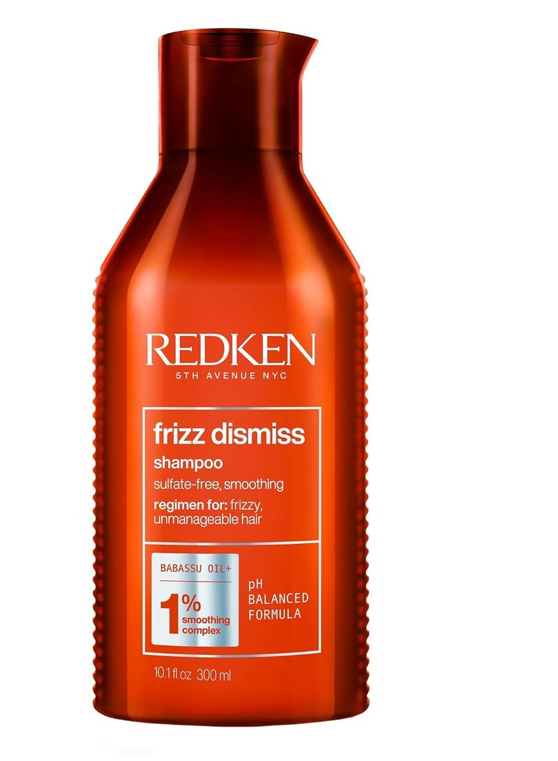 Redken Frizz Dismiss Shampoo | Anti Frizz Shampoo with Humidity Protection | Gently Cleanses, Smooths, and Adds Shine | Weightless Long-Lasting Frizz Control | For Frizzy Hair | Sulfate Free