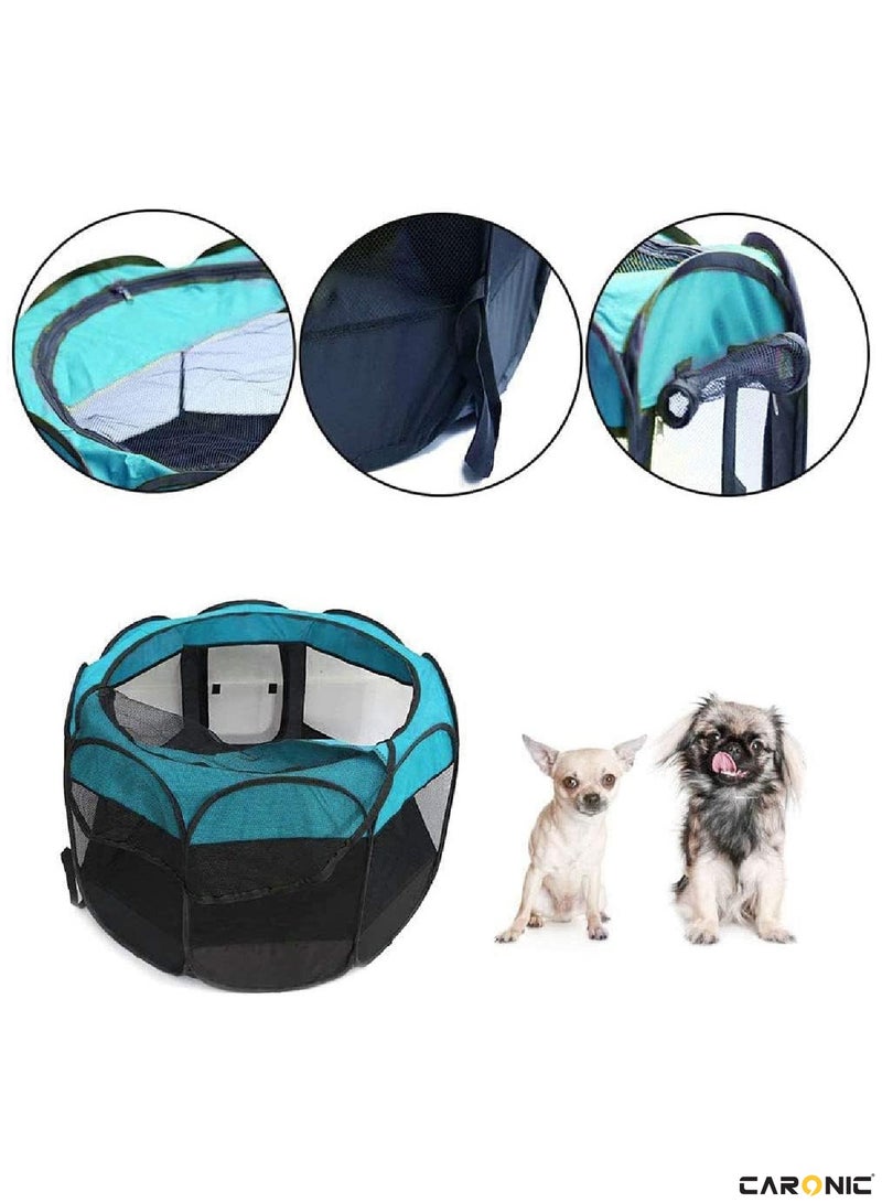 Portable Foldable Pet Dog Cat Puppy Playpen Crates Kennel Top Removable Zipper Mesh For Indoor Outdoor Travel Camping Use