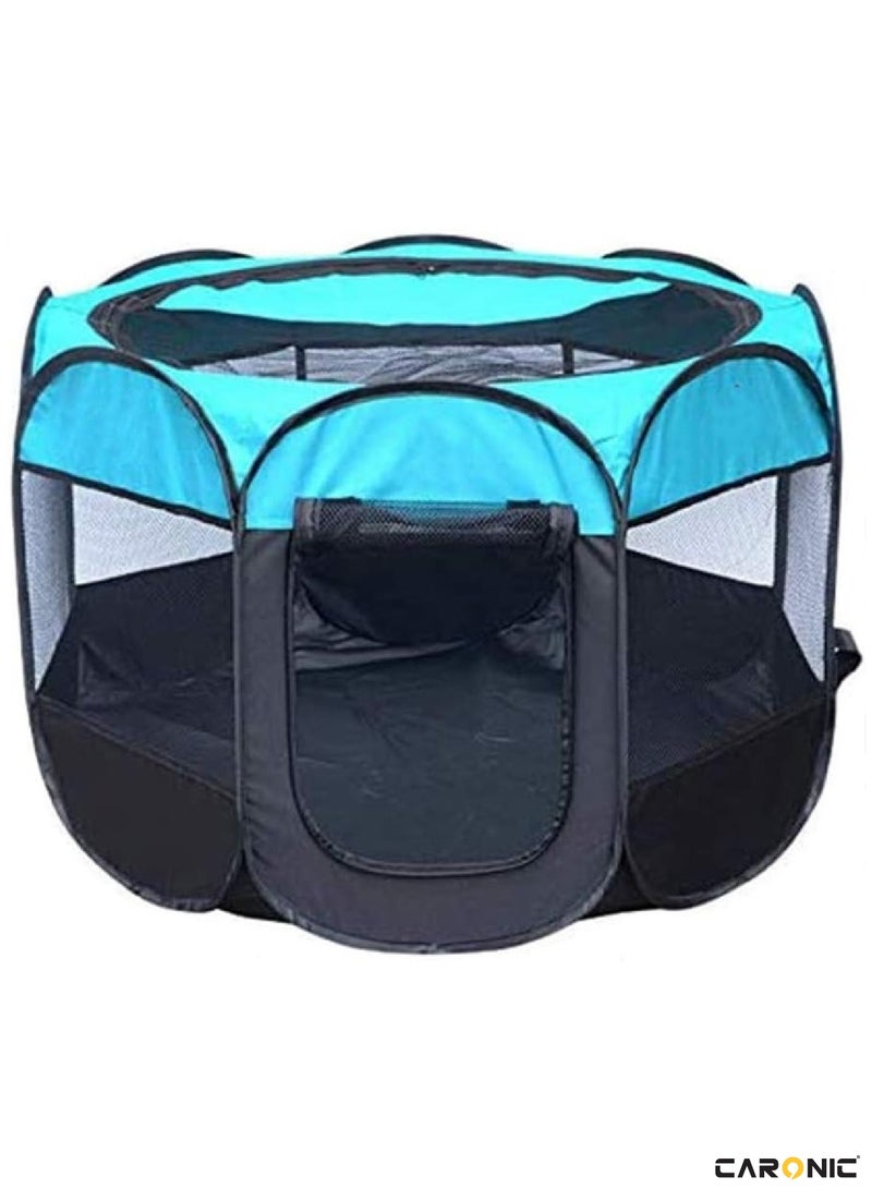 Portable Foldable Pet Dog Cat Puppy Playpen Crates Kennel Top Removable Zipper Mesh For Indoor Outdoor Travel Camping Use